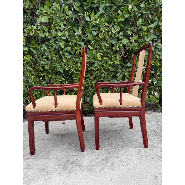 Camel Vintage Chinese Ming Style Rosewood Official’s Hat Armchairs, Pair For Sale - Image 8 of 18
