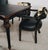 Late 20th Century Hooker Furniture Ebonized Leather Games Table & Four Cowhide Armchairs For Sale In Los Angeles - Image 6 of 17