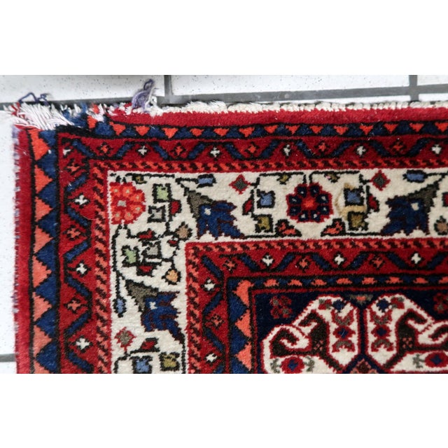 Persian 1920s, Antique Persian Qashqai Rug 4' X 5' For Sale - Image 3 of 15