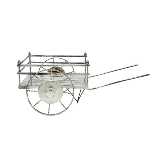 Mid-Century Modern Vintage Cartier Sterling Silver Wagon Condiment Cart For Sale - Image 3 of 9