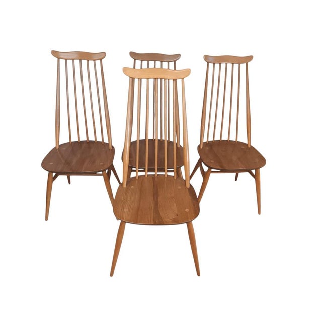 Vintage Goldsmith Dining Chairs in Light Elm attributed to Lucian Ercolani for Ercol, 1960s, Set of 4 For Sale - Image 14 of 14