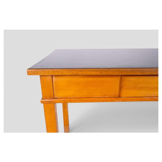 Gold Vintage Wooden Desk with Green Top, 1950s For Sale - Image 8 of 11