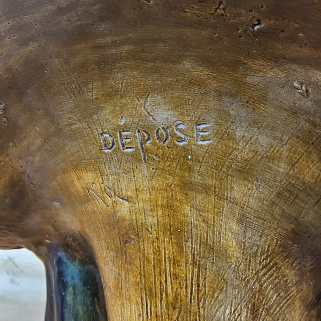 Antique Art Nouveau Plaster Lady Bust For Sale - Image 11 of 17