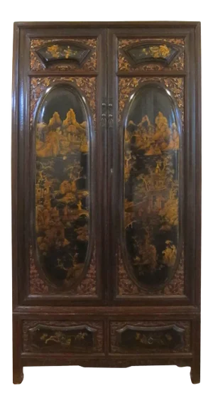 19th Century Gilt Painted Cabinet