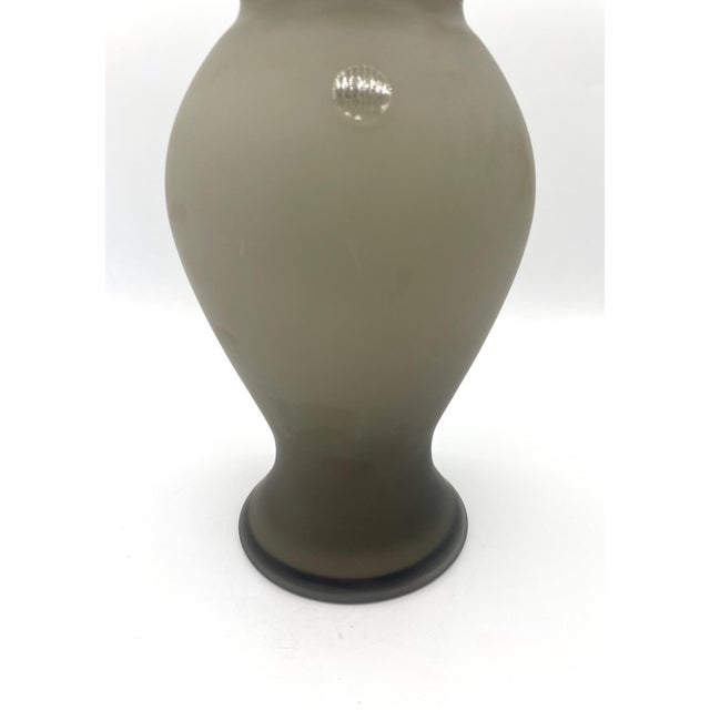 Vase called "Il Principe" (The Prince) made of gray Murano glass. This piece is part of Venini's Re, Regina, and Principe...