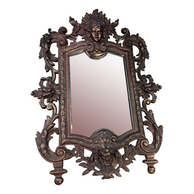 Napoleon III Mirror in Patinated Bronze, 1850 For Sale