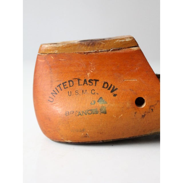 Vintage 1930s Wooden Shoe Last Form United Shoe Machinery For Sale - Image 6 of 12