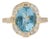 14k Gold Art Deco 3.49ct Oval Aquamarine Diamond Chic Cocktail Ring Size 6.5 For Sale