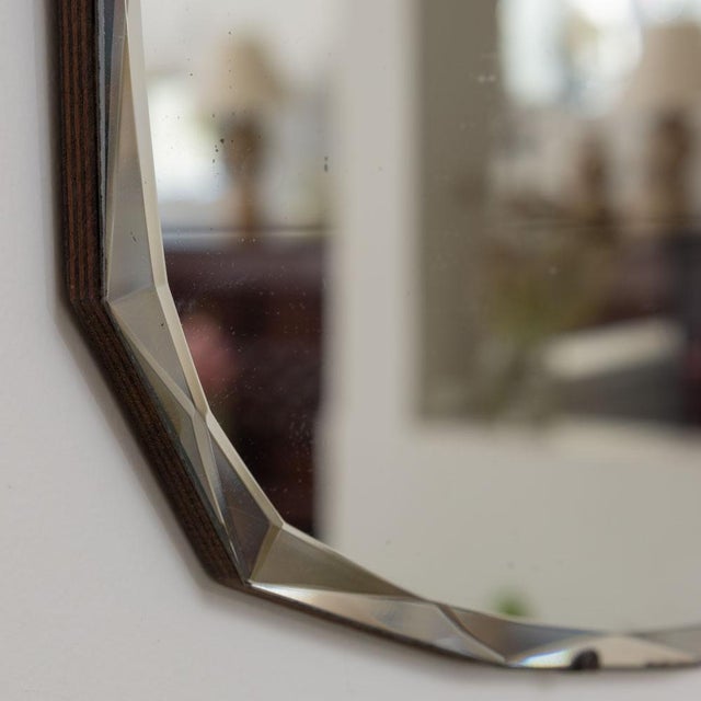 Wood 1930s French Art Deco Rectangular Beveled Mirror For Sale - Image 7 of 12