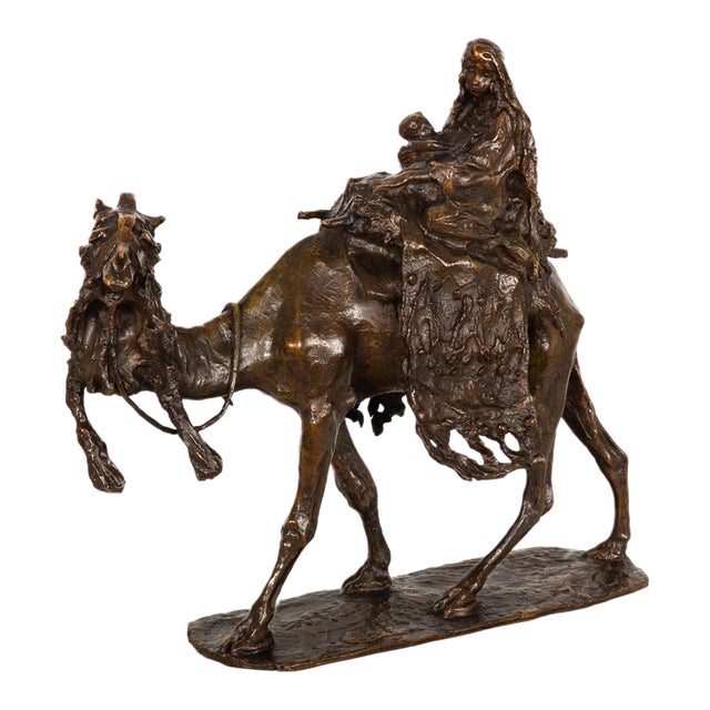 Italian Antique Bronze Sculpture “Flight From Egypt” (1892) Ernesto Bazzaro For Sale