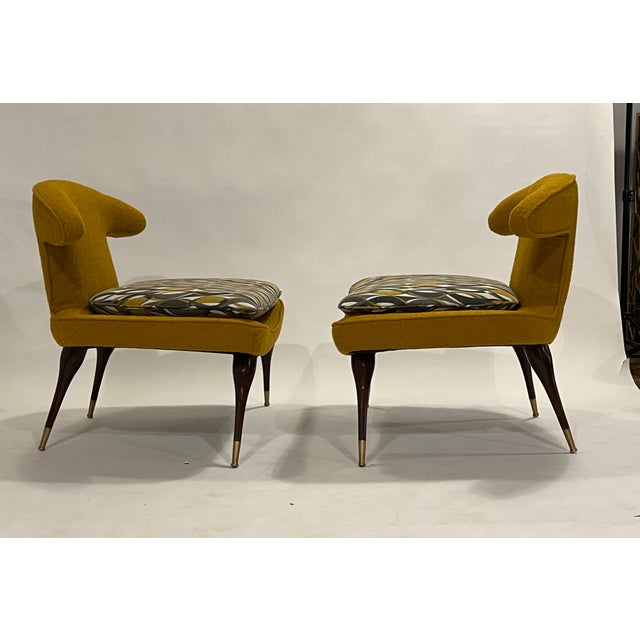 Mid-Century Modern Karpen Style Horn Chairs For Sale - Image 3 of 11