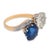 1900-1909 Belle Époque Gia 2.87 Carat Diamond Gia 3.93 Carat Sapphire Toi Et Moi Ring, Size 6.75 For Sale - Image 4 of 9