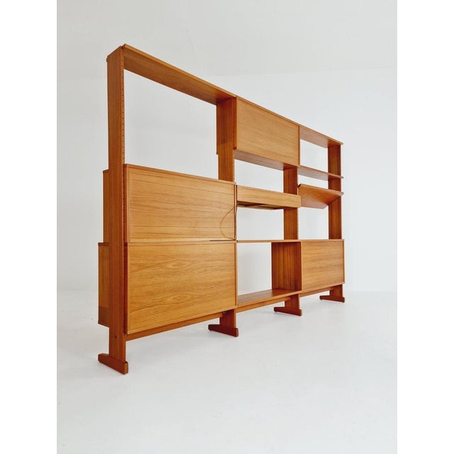 Brown Danish Teak Room Divider from L CHR Larsen & Søn, 1960s For Sale - Image 8 of 11