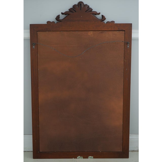 Carved Solid Mahogany Beveled Glass Mirror For Sale - Image 9 of 9