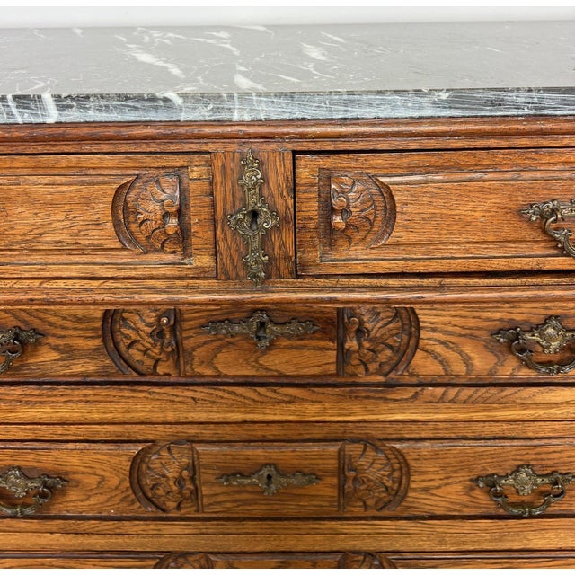 French Style Chest of Drawers with Marble Top For Sale - Image 11 of 18