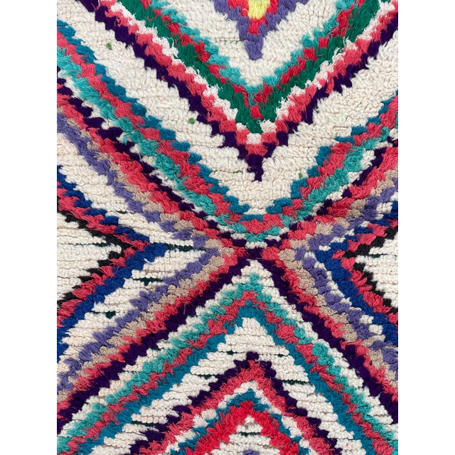Mid-Century Modern Mid Century Modern Colorful Moroccan Azilal Rug For Sale - Image 3 of 8
