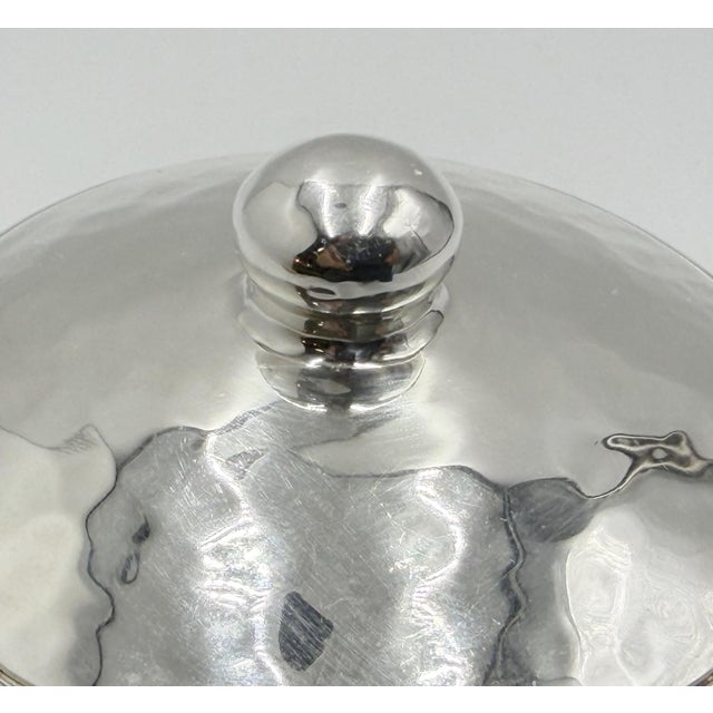 1960s Los Castillo Taxco Silver Plate & Malachite Lidded Bowl, Mexican Modernism For Sale - Image 15 of 18