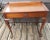 English Mahogany Queen Anne tray top tea table with pull-out slides and supported by graceful cabriole legs ending on pad...