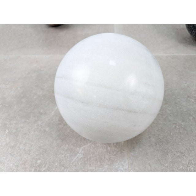 Italian Table with Tricolor Marble Spheres, 1990s For Sale - Image 6 of 9