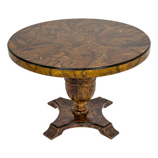 Swedish Grace Art Deco Center Table in Faux Burl Finish, Sweden, 1920 For Sale