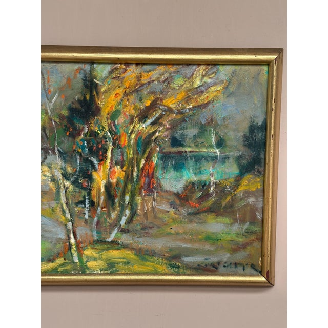 Curt Selmer, Autumn Landscape, 1950s, Oil on Panel, Framed For Sale - Image 5 of 18