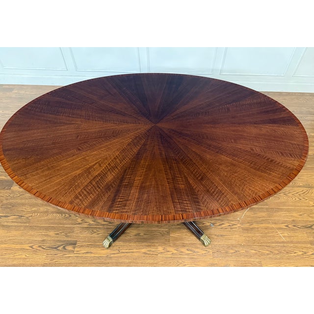 Oval Walnut Dining/Breakfast/Foyer/Game Table by Leighton Hall - Showroom Sample For Sale In Atlanta - Image 6 of 8