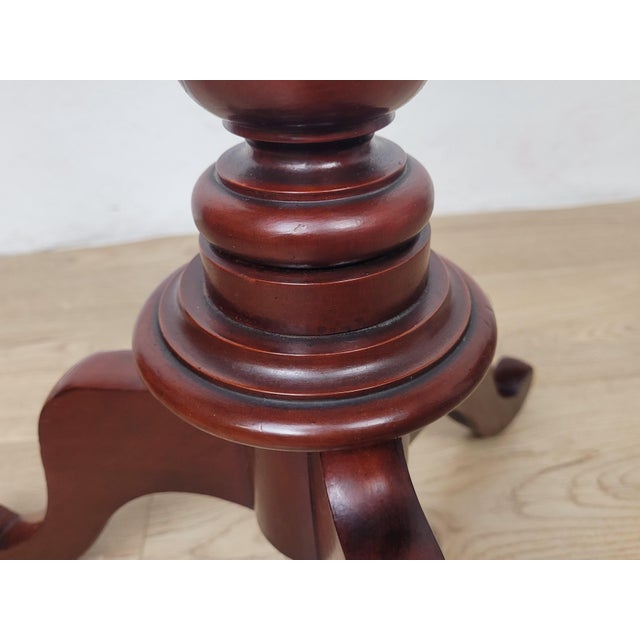 Wood English Victorian Pedestal Tripod Table, 1890 For Sale - Image 7 of 15