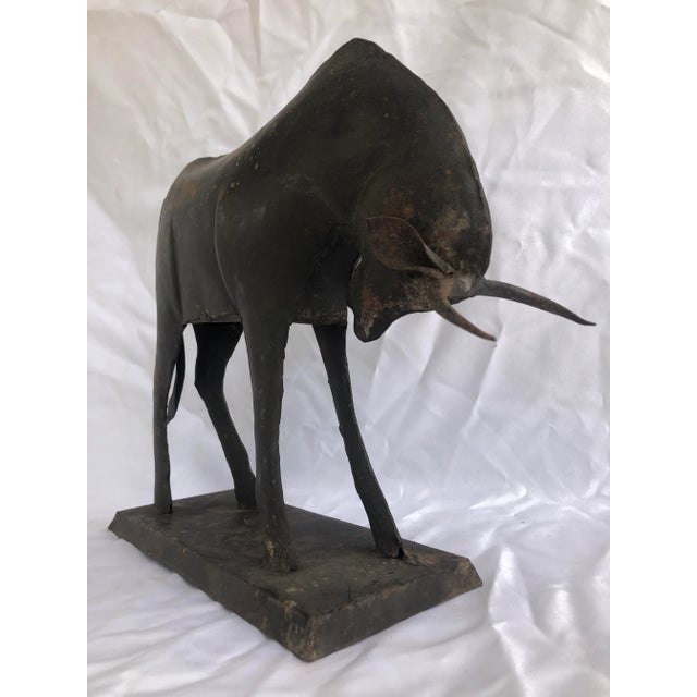 1970s Bull Figure 1970s Majestic Metal For Sale - Image 5 of 6