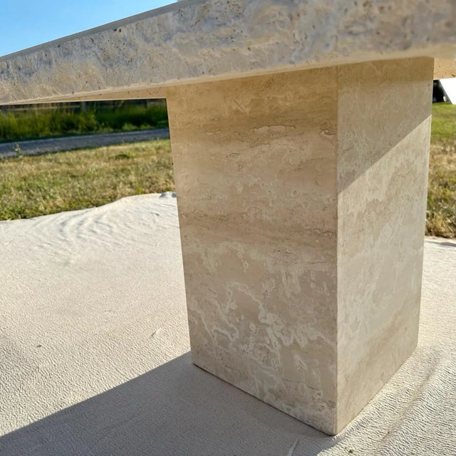 Stone Late 20th Century Live Edge Travertine Side Tables - a Pair For Sale - Image 7 of 12