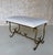 Gold Vintage Mid Century Spanish Gilt Iron Bench With Ornate Base For Sale - Image 8 of 12