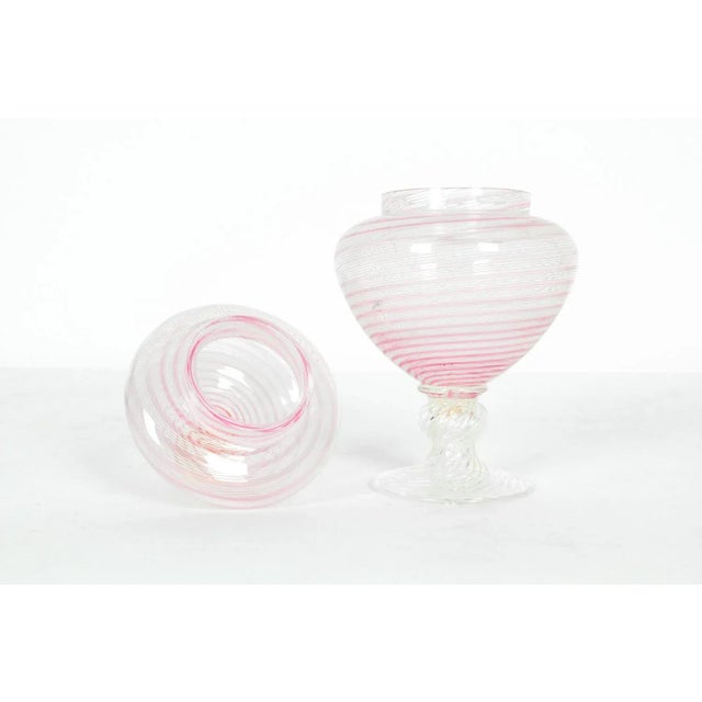 Mid-Century Modern Vintage Murano Glass Decorative Covered Dish For Sale - Image 3 of 5