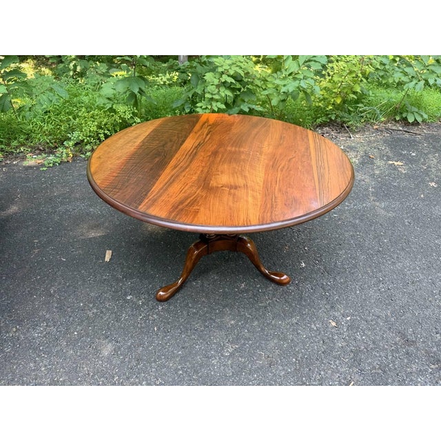 Vintage Georgian Style Pedestal Base Center Table by Baker For Sale - Image 9 of 13