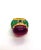 Gemstone Bochic “Orient” Vintage Blue Sapphire, Ruby & Emerald Ring 18K Gold & Silver For Sale - Image 7 of 12