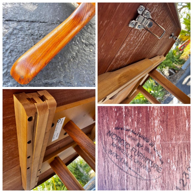 Mid Century Nordic Modern Teak Extendable Dining Table For Sale - Image 17 of 18