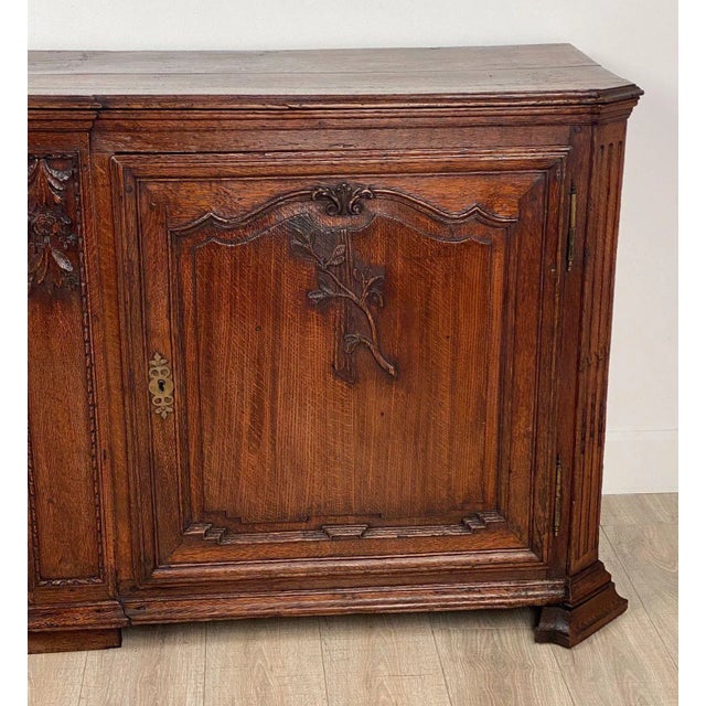 Charles X Elm Buffet or Credenza, Louis XV Style For Sale - Image 4 of 7