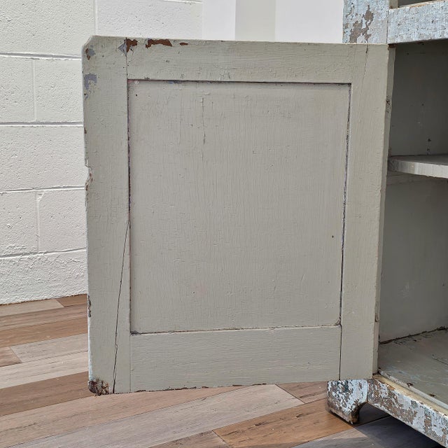 1900-1909 Primitive Painted Wood Farm Cupboard For Sale - Image 9 of 16