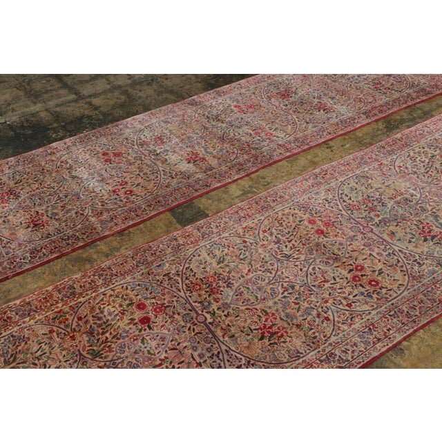 Traditional Antique Kerman Lavar Persian Runner Rug With Interlocking Florals - Rug & Kilim For Sale - Image 3 of 7