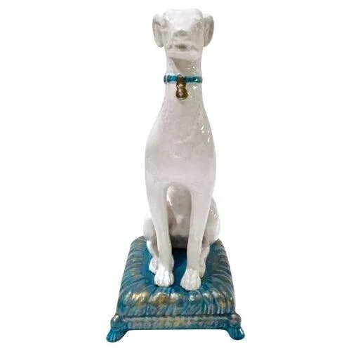 Vintage Italian Ceramic Whippet Figurine For Sale - Image 4 of 7
