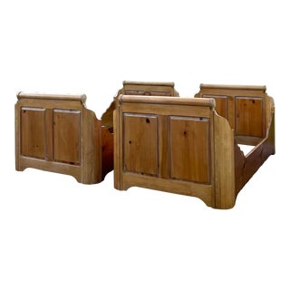 Farmhouse Pine Raised Panel Twin Beds - a Pair For Sale