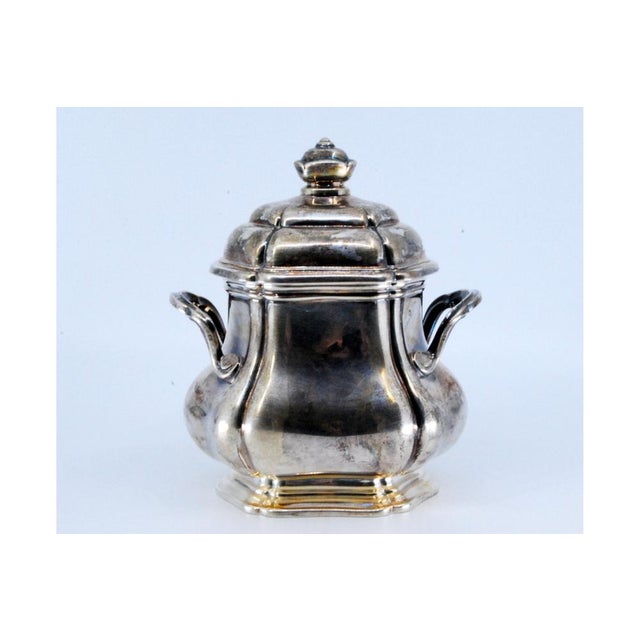 Silver Sugar Bowl with Two Smooth Handles For Sale - Image 10 of 10