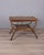 Coffee table with bamboo and wicker structure and wooden shelves, Italian design, 1960s.