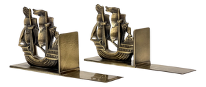 Art Deco Bronze Ship Bookends, 1930s, Set of 2
