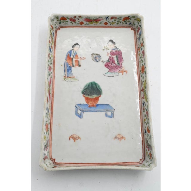 Antique 19th Century Chinese Export Famille Rose Porcelain Footed Tray For Sale - Image 18 of 18