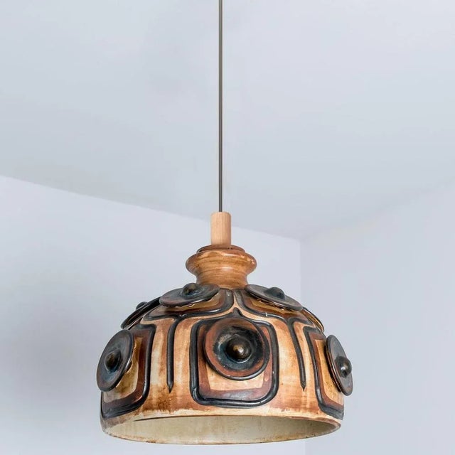 Ceramic Ceramic Pendant Light, Denmark, 1970s For Sale - Image 7 of 12