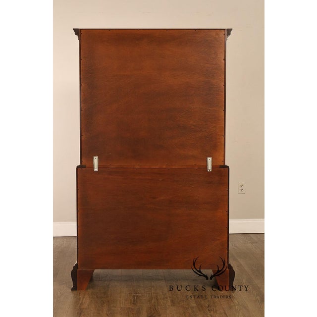 Late 20th Century Kittinger Mahogany 10 Drawer Chippendale Style Chest-on-Chest Tall Dresser For Sale - Image 5 of 18