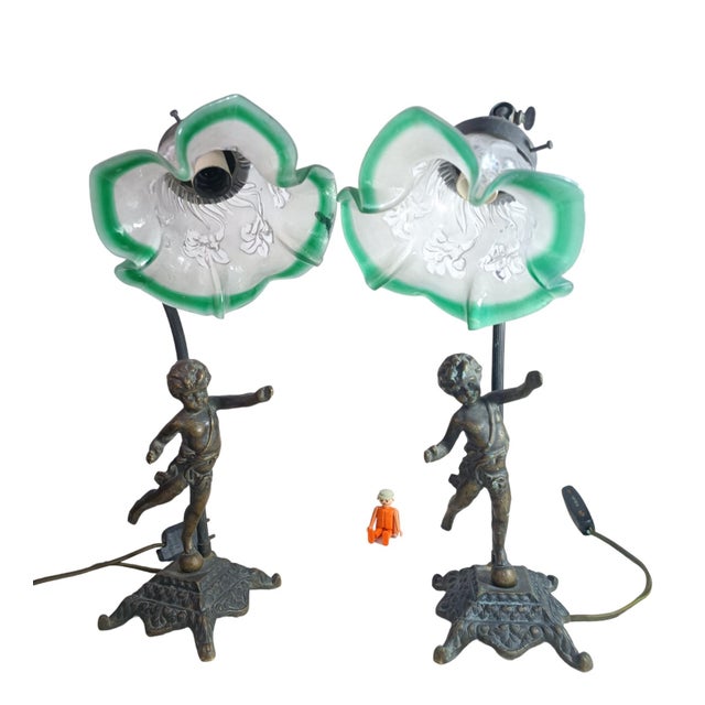 Metal Modernist Table Lamps, 1940s, Set of 2 For Sale - Image 7 of 7