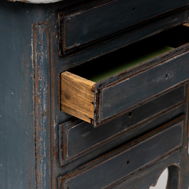 Wood Blue Commode in Pine For Sale - Image 7 of 8