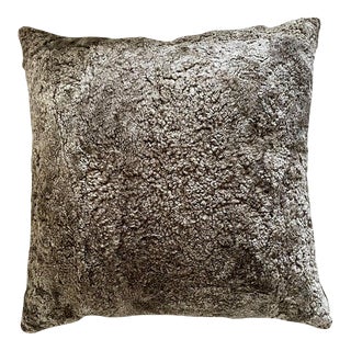 Extra Large Natural Sheepskin Sherpa Floor Pillow in Taupe For Sale