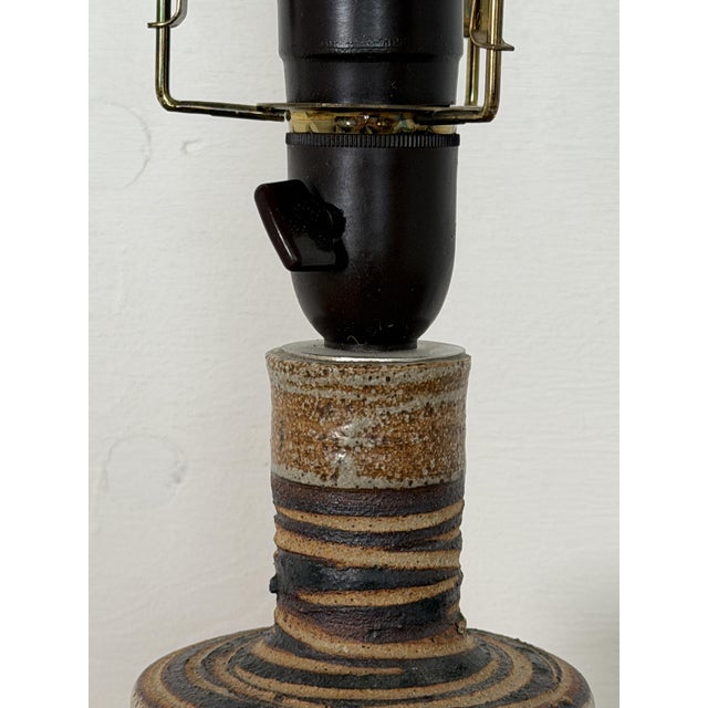 Tue Poulsen Danish Bottle-Shaped Stoneware Table Lamp by Tue Poulsen, 1960s For Sale - Image 4 of 8