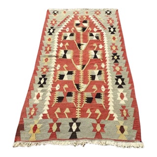 1960s Vintage Turkish Kilim Rug - 42" X 79" For Sale
